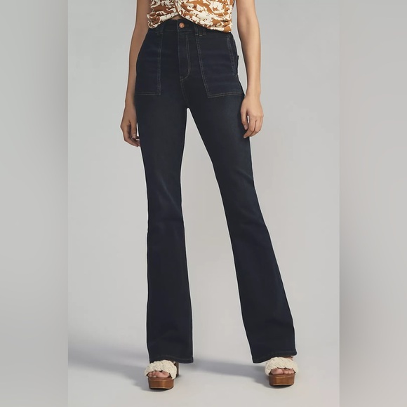 Anthropologie Picro and the Letterpress The Icon Flare Dark Wash Denim Jeans 28 - Picture 4 of 9